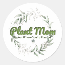 Sticker 'Plant Moeder' Ronde Sticker – Botanisch G