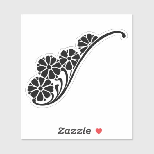 Sticker Planta à fleurs abstraites (Feuille)