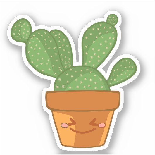Sticker Plante de fleur de cactus succulent esthétique (Devant)