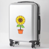 Sticker Plante de tournesol Kawaii dans un pot (Sur valise)