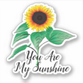 Sticker Plante de tournesol peint à la main sur mesure (Devant)