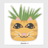 Sticker Plante en loe tabby orange (Feuille)
