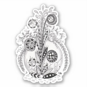 Sticker Plante florale au design Tangle -
