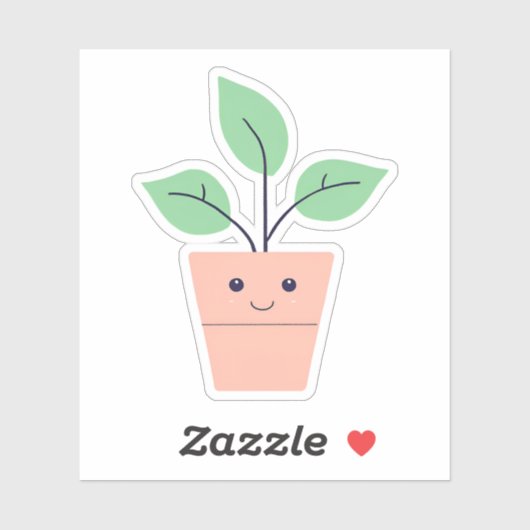 Sticker Plante heureuse (Feuille)