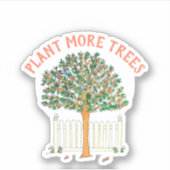 Sticker Plante Plus d'arbres Pêche Arbre (Devant)