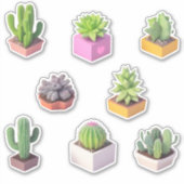 Sticker Plante Poted Succulents (Devant)