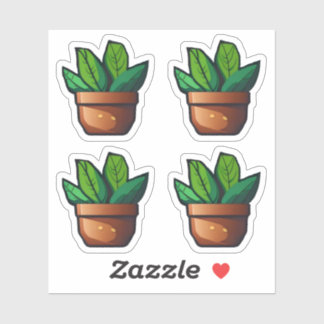 Sticker Plante vert Spiky à Terra Cotta Pot