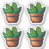 Sticker Plante vert Spiky à Terra Cotta Pot (Devant)