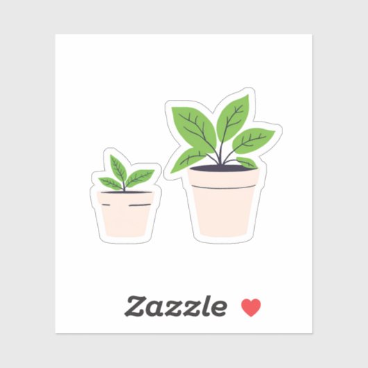 Sticker Plantes en pot (Feuille)