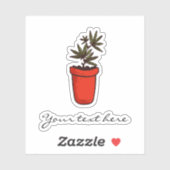 Sticker Plantes pointillés et succulents sur mesure Botani (Feuille)