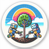 Sticker Planteur d'arbre IA Conception robotique é (Recto)