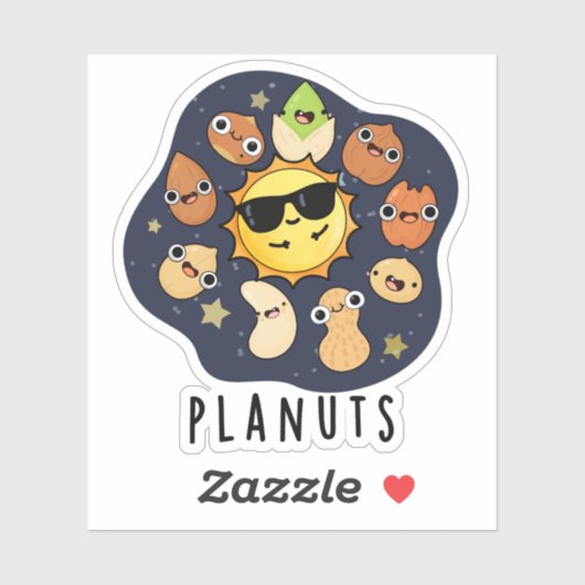 Sticker Planuts Funny Astronomie Nuts Pun (Feuille)
