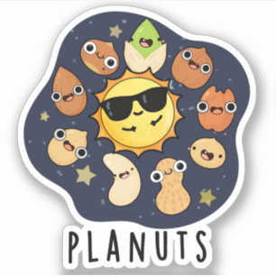 Sticker Planuts Funny Astronomie Nuts Pun