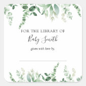 Sticker plaque Baby shower Eucalyptus (Devant)