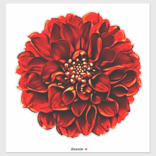 Sticker Plaque de dîner rouge foncé Dahlia Pinnata Flower (Feuille)
