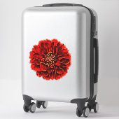 Sticker Plaque de dîner rouge foncé Dahlia Pinnata Flower (Sur valise)