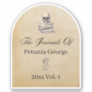 Sticker plaque de journal Dark Academia