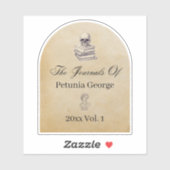 Sticker plaque de journal Dark Academia (Feuille)