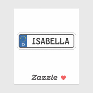 Sticker Plaque de licence de voiture allemande Isabella