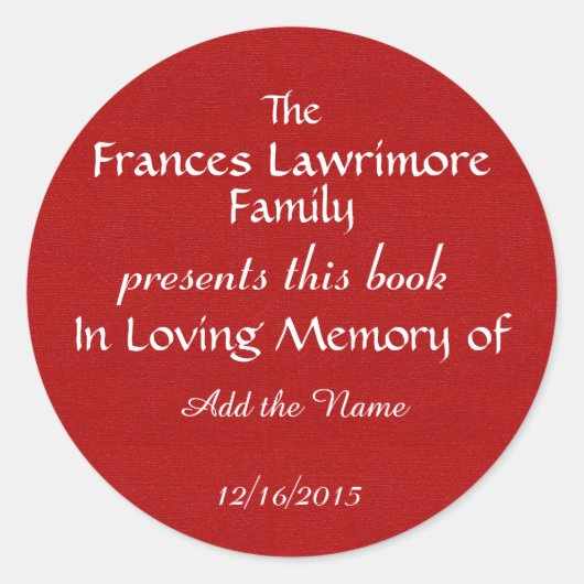 Sticker Plaque de livre (Devant)