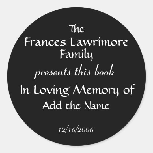 Sticker Plaque de livre par SRF (Devant)