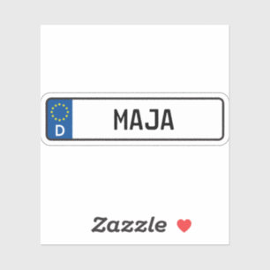 Sticker Plaque de permis de voiture allemande Maja
