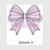 Sticker Plaque d'enregistrement du journal Coquette Bow Ro (Feuille)