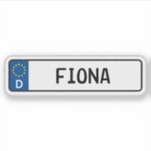 Sticker Plaque d'immatriculation allemande Fiona (Devant)