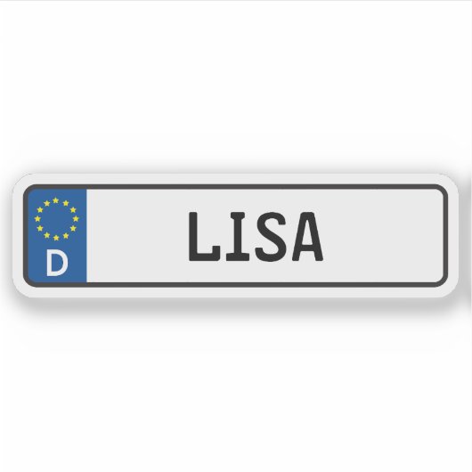 Sticker Plaque d'immatriculation allemande Lisa (Devant)