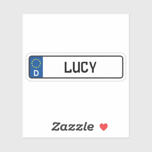 Sticker Plaque d'immatriculation allemande Lucy (Feuille)