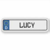 Sticker Plaque d'immatriculation allemande Lucy (Devant)