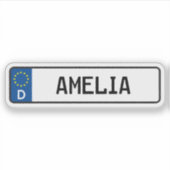 Sticker Plaque d'immatriculation de voiture allemande Amel (Devant)