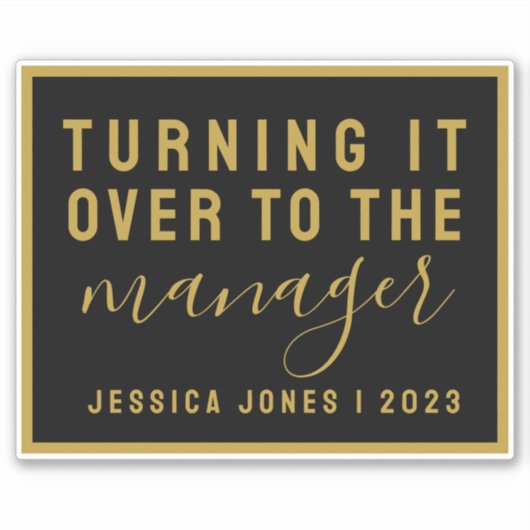 Sticker Plaque noire Universal Manager Law Attraction (Devant)