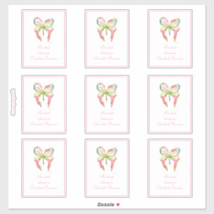 Sticker Plaque papillon rose