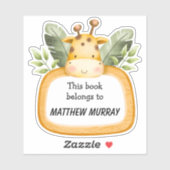 Sticker Plaque personnalisée pour enfants Giraffe (Feuille)