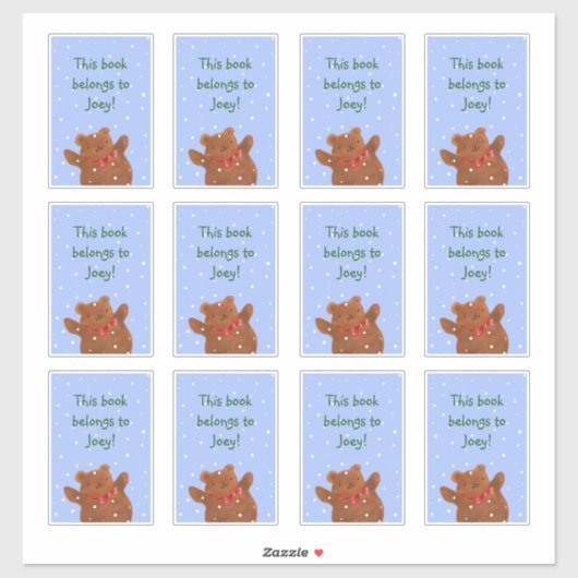 Sticker Plaques de livres de l'ours en peluche (Feuille)