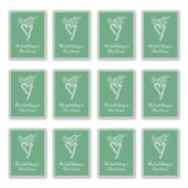 Sticker Plaques de réservation Coeur Vert et Blanc (Devant)