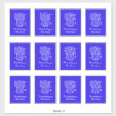 Sticker Plaques de réservation Vase Bleu et Blanc (Feuille)