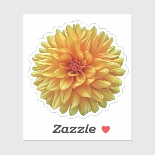 Sticker Plate-Dîner Ombre Jaune Orange Fleur Dahlia (Feuille)