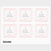 Sticker Plate-forme En vichy Bunny rose (Feuille)