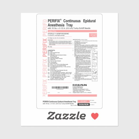 Sticker Plateau épidural vinyle (Feuille)