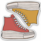 Sticker Plateforme branchée, chaussures haut de gamme bask (Devant)