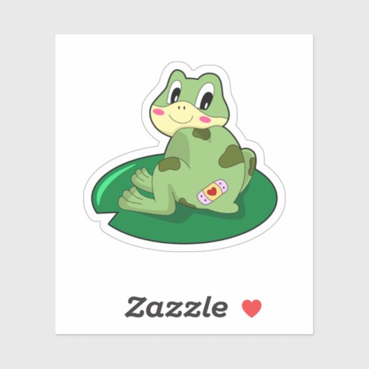 Sticker Plâtre Coeur Feuille de grenouille (Feuille)