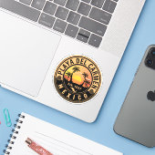 Sticker Playa del Carmen Palm Tree Retro 80s Playa mexicai (Ordinateur portable avec iPhone)