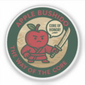Sticker Playful Apple Samurai Discipline (Devant)