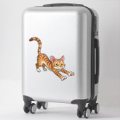 Sticker Playful Orange Kitten Cartoon (Sur valise)