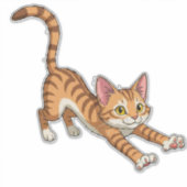 Sticker Playful Orange Kitten Cartoon (Devant)