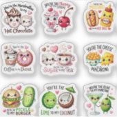 Sticker Playful Pastel Food Pun Couple Art (Devant)