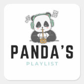 Sticker Playlist Panda noir et bleu (Devant)