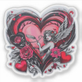 Sticker Plein d'amour Valentin Fille (Devant)